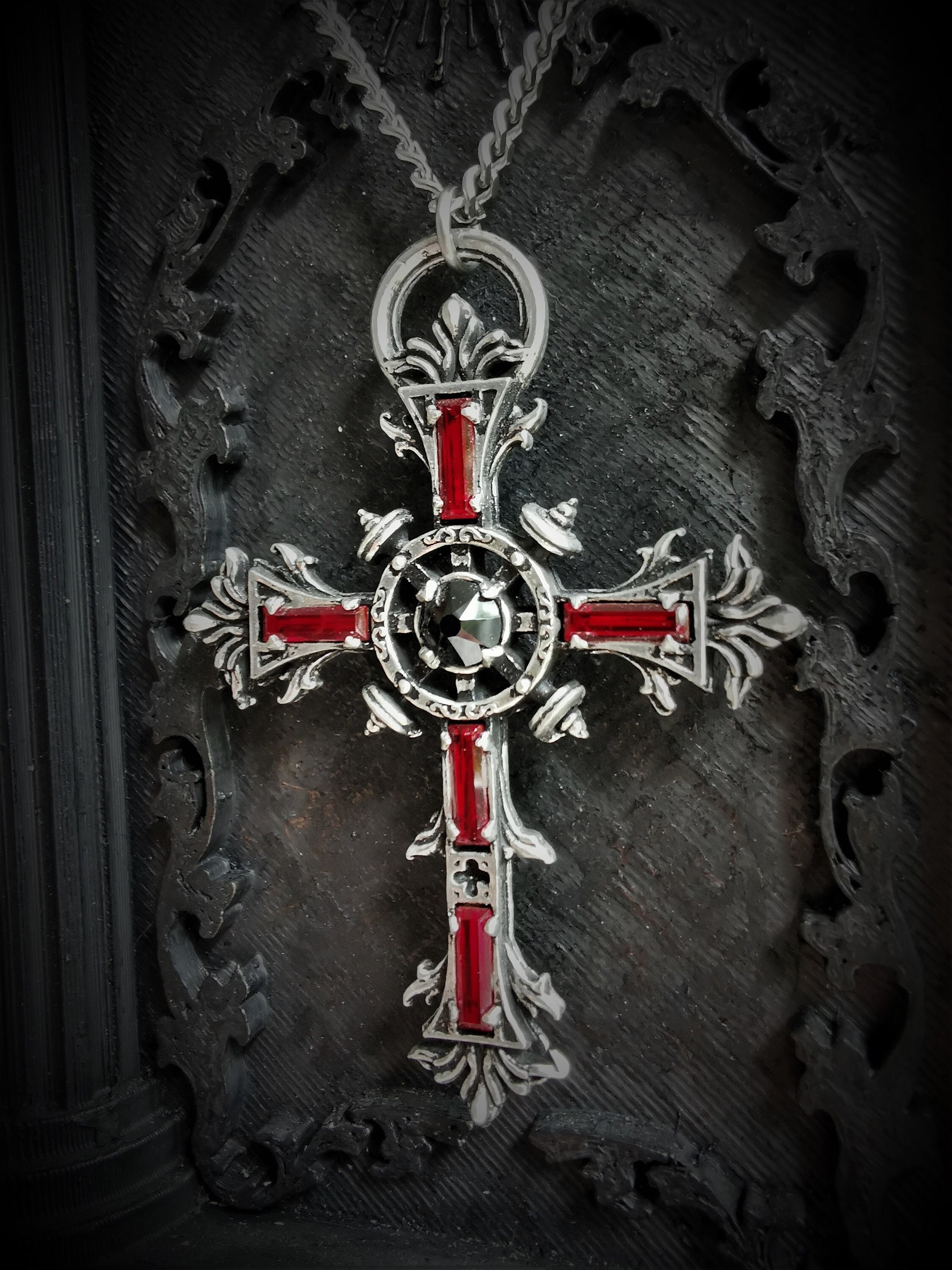 Handmade Gothic Cross Necklace With 