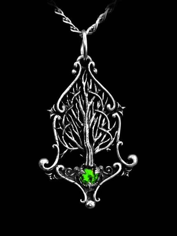 Elven Tree of Life Pendant with Swarovski Crystal