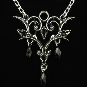 Handmade Gothic necklace with Swarovski Black