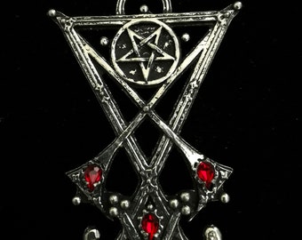 Sigil of Lucifer necklace with inverted pentagram