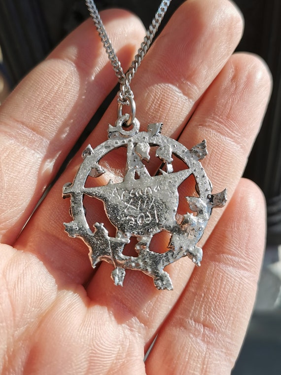 Wiccan Pentagram Necklace With Moon 