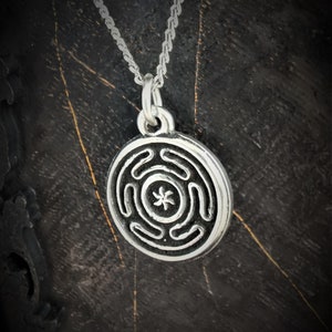 Hecate's Wheel Pendant with Antique Finish, Strophalos of Hecate