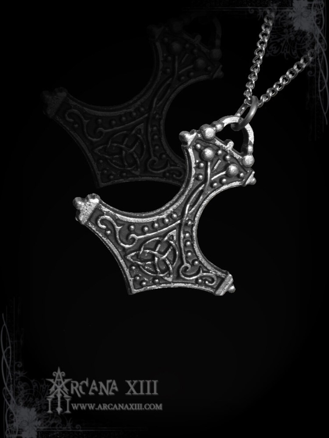 Viking Mjolnir Pendant With Triquetra Viking Jewelry Etsy