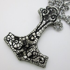 Viking Mjolnir Pendant with Cracked Antique Finish