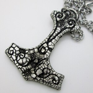 Viking Mjolnir Pendant with Antique finish, Thor's Hammer necklace image 2