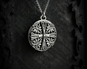 Handmade antique cross necklace with antique finish