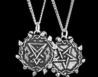 Double-Sided Lucifer Seal and Inverted Pentagram Pendant
