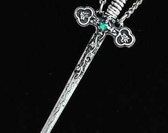 Sword Pendant with Gemstone of Your Choice