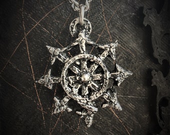 Chaos Star necklace with extremely antique finish