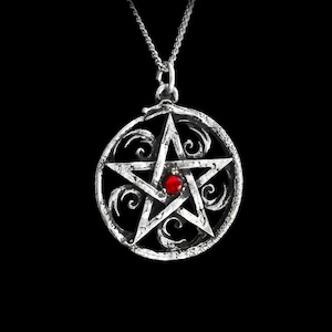 Colgante de pentagrama Prospector de la Eternidad con Ouroboros y piedra preciosa personalizada