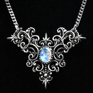Gothic Victorian Necklace with custom gemstone