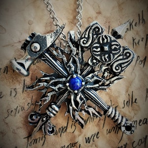 Dwarven Necklace for LARP Featuring Crossed Hammers