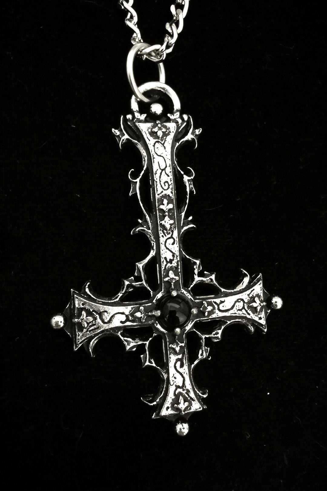 Traumaturgist's Cross: Gothic Inverted Cross Pendant With