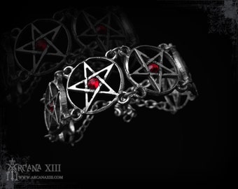 Bracelet with Six Pentagrams and Custom Swarovski Crystals