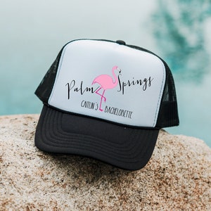 Palm Springs Bachelorette Party Trucker Hat -Custom Bachelorette Party Hats, Bridesmaid Hats for Bachelorette Party, Bridesmaid Trucker Hats