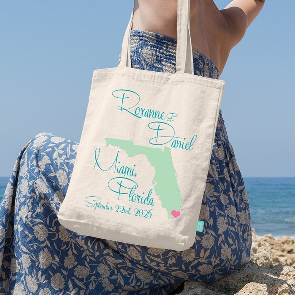 Destination State Wedding Map- Wedding Welcome Tote Bag