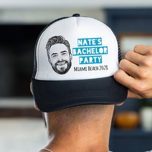 Cappello da camionista per addio al celibato / Foto personalizzata - Cappelli per addio al celibato, Cappelli per testimoni dello sposo, Cappello per addio al celibato da regalare ai testimoni dello sposo