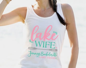 Camiseta sin mangas Lake Wife Racerback - Camiseta nupcial para despedida de soltera