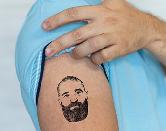 Birthday Party Custom Photo Tattoos | Caricature | Temporary Tattoos Birthday Party | Funny Birthday Favor | Cheers & Beers to 40 Years