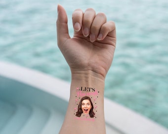 Custom Temporary Tattoo Bachelorette Party Favors | Custom Photo Bachelorette Party Ideas | Let's Flamingle