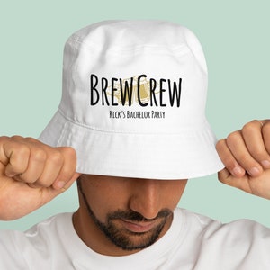 Bachelor Party Bucket Hat | Brew Crew - Bachelor Party Hats, Groomsmen Hats for Bachelor Party, Groomsmen Gift Bachelor Party Hat