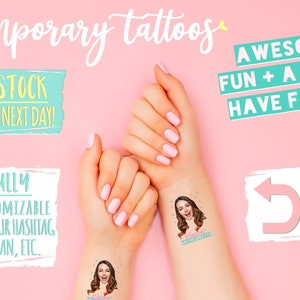 Custom Temporary Tattoo Bachelorette Party Favors | Custom Photo Bachelorette Party Ideas | Bachelorette Hearts