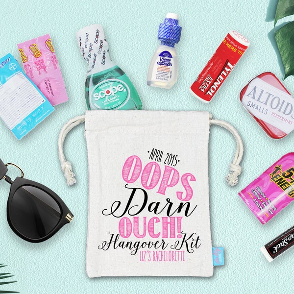 Oops Darn Ouch Bachelorette Party Hangover Kit Bag -| Assembled Favor Bags | Bachelorette Goodie Bags | Bachelorette Ideas