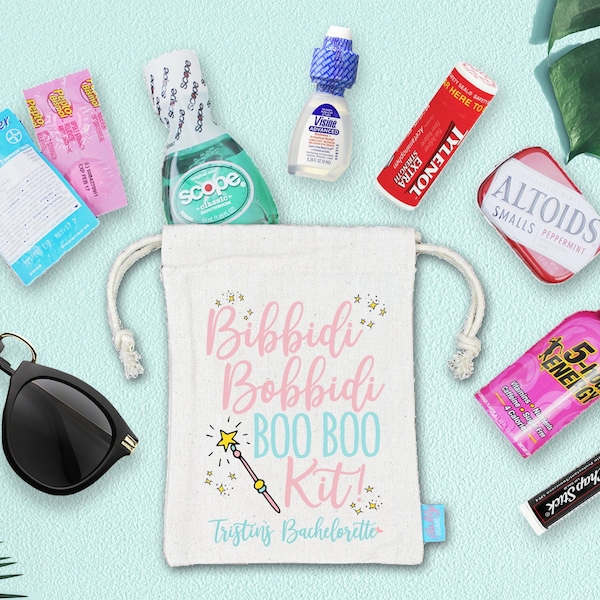 Bibbidi Bobbidi Disney World Bachelorette Oh Shit Kit Favor Bag | Girls Trip Hangover Kit | Bachelorette Goodie Bag | Bachelorette Ideas