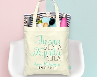 Tequila Bachelorette Tote: Fiesta Siesta Party Bag (Cotton Canvas)
