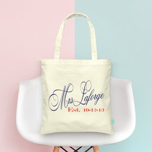 MRS Established Personalized Bag- Wedding Tote Bags