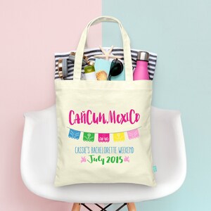 Messico Multi Flag Color Destination Bachelorette Tote - Wedding Welcome Tote Bag