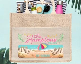 The Hamptons Destination Wedding Bag | Wedding Welcome Burlap Jute Bag | Hotel Wedding Welcome Bag