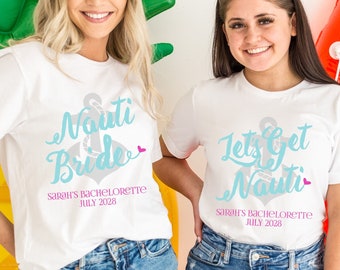 Lets Get Nauti Racerback Tank Top -Beach Bachelorette Cruise Party Shirts, Brautparty Shirts, Brautjungfer Shirt, Braut Shirts