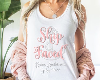 Ship Face Lets Get Nauti Racerback Tank Top -Beach Bachelorette Cruise Party Shirts, Brautparty Shirts, Brautjungfer Shirt, Braut Shirts