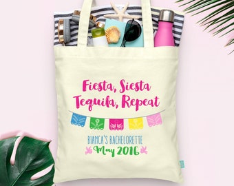 Fiesta Siesta Bachelorette Tote - Natural Cotton Canvas Bag