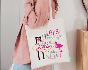 Las Vegas Bachelorette | Lets Flamingle Flamingo Bachelorette Party Totes | Wedding Welcome Tote Bag