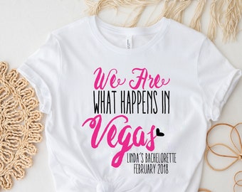 We Are What Happens in Vegas Racerback Tank Top -Las Vegas Bachelorette Party Shirts, Bridal Party Shirts, Bridesmaid Shirt, Bridal Shirts