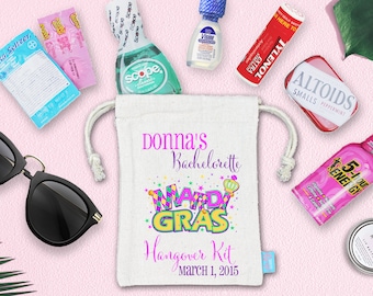 Mardi Gras New Orleans Bachelorette Party | Assembled Favor Bags| Bachelorette Goodie Bags | Bachelorette Ideas