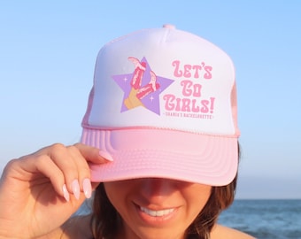 Lets Go Girls Trucker Hat -Custom Nashville Bachelorette Party Hats, Bridesmaid Hat for Bachelorette Party, Bridesmaid Trucker Hat