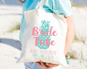 Bride Tribe Tote Bag: Pineapple Design - Canvas Bachelorette Favor