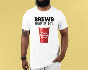 Bachelor Party Shirt | Custom Brews Before I Dos Bachelor Party Shirt Funny | Personalized Groomsmen T-Shirt | Bachelor Party Ideas