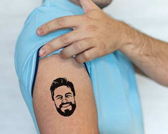 Birthday Party Custom Photo Tattoos | Caricature | Temporary Tattoos Birthday Party | Funny Birthday Favor | Custom Birthday Favor
