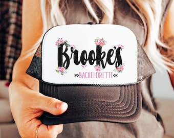 Gorra de camionero floral personalizada para despedida de soltera - Gorra de fiesta personalizada