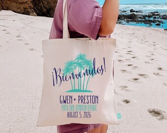 Bienvenidos Destino Boda Palmera - Bienvenida a la boda Bolsa de tela