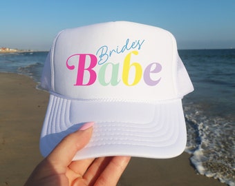 Bride's Babe Trucker Hat -Custom Bachelorette Party Hats, Bridesmaid Hats Bachelorette Party, Bridesmaid Trucker Hats, Bridal Party Hats