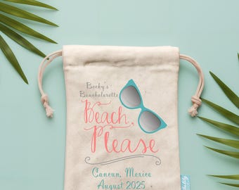 Kit Ressaca "Praia, Por Favor" | Lembrancinhas para Despedida de Solteira na Praia | Sacolas de Lembrancinhas Montadas | Sacolas de Guloseimas para Despedida de Solteira | Lembrancinhas para Viagem entre Amigas