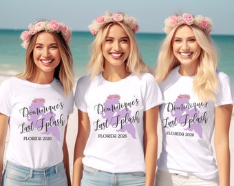 Custom Last Splash Mermaid Bachelorette T-Shirts | Beach Bridal Party