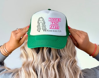 Bachelorette Party Trucker Hat | Custom Photo - Bachelorette Party Hats, Hats for Bachelorette Party, Bachelorette Party Favors Party Hat