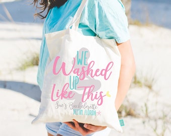 We Washed Up Like This Mermaid Theme Bachelorette Party Totes- Wedding Welcome Tote Bag