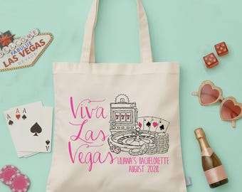 Viva Las Vegas Junggesellinnenabschieds-Tasche | Vegas-Party-Gastgeschenk | Personalisierte Junggesellinnenabschieds-Tasche | Reisetasche für Mädels | Junggesellinnenwochenende